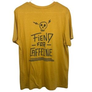 Dutch Bros LARGE VINTAGE Mustard Yellow “Fiend For Caffeine” RARE DB 1992